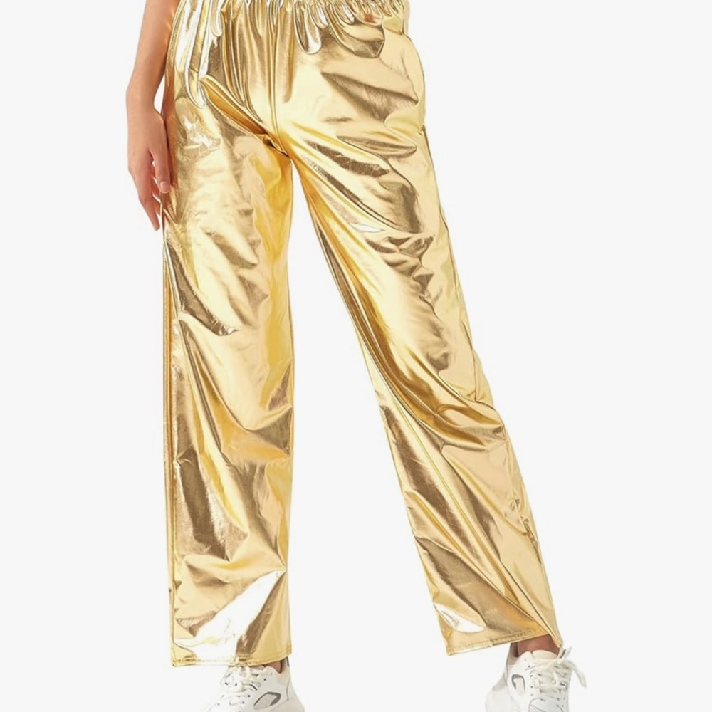 Amazon Gold Shimmer Women's Flare Pants